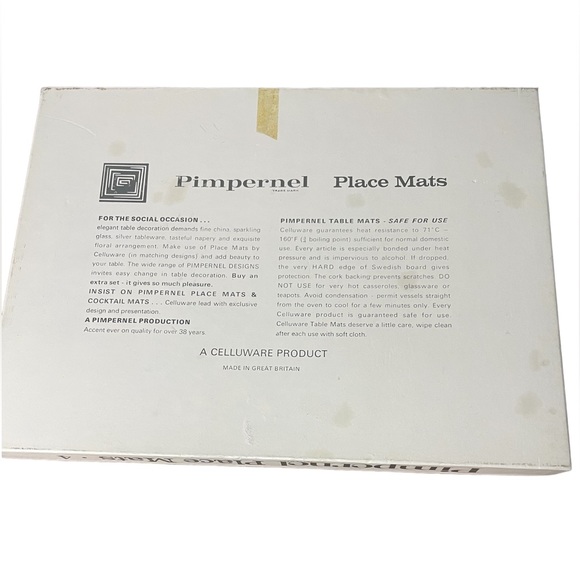 VINTAGE Pimpernel Heat Resistant Placemats 4pk - Picture 9 of 12